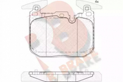 R BRAKE rb2093 -  Комплект тормозных колодок, дисковый тормоз
